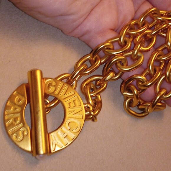 Givenchy Vintage Paris Chunky Chain Necklace Faux Pearls - Picture 16 of 17